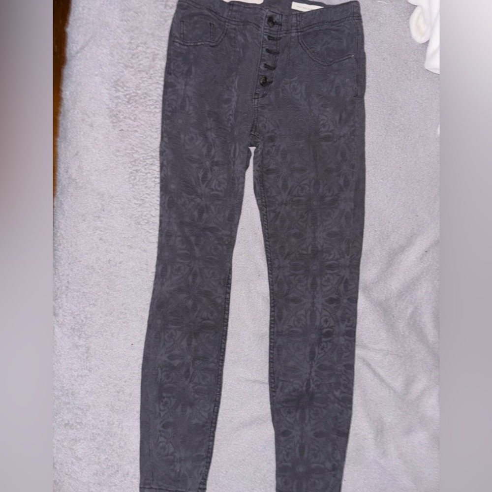 Pilcro by anthropology size 28 grey floral imprinted .
